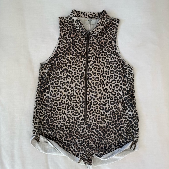 One Teaspoon Leopard Print Zip-Up Romper- women’s Large - Picture 4 of 11